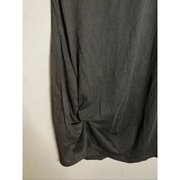 Emery Rose Black Short Sleeve Twisted Knot Side Ruching Dress M NWT - Picture 3 of 6
